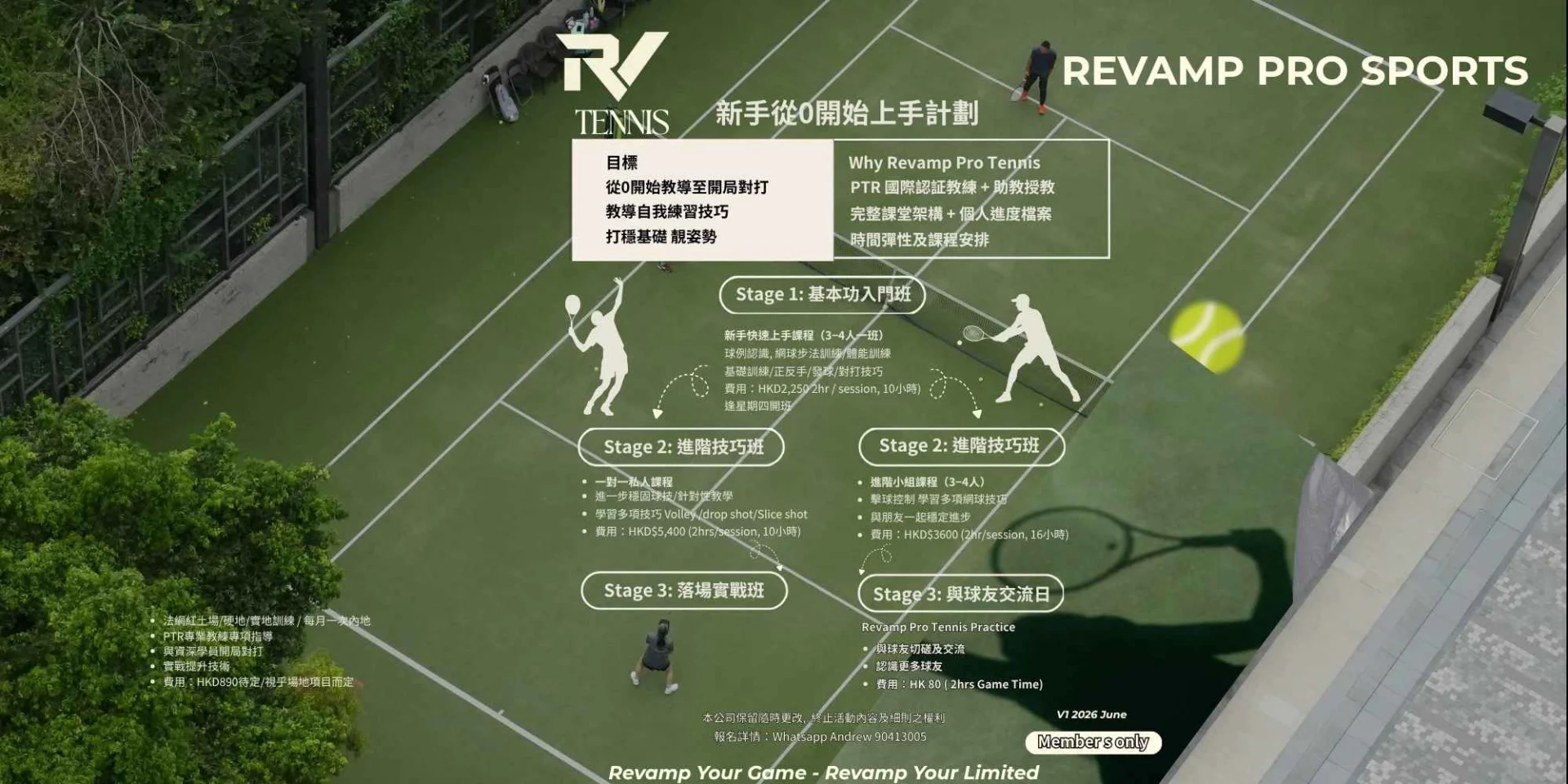 ‼️僅限會員‼️🎾【Revamp Pro Sports】新手網球快速上手計劃：從零開始，自信對打！