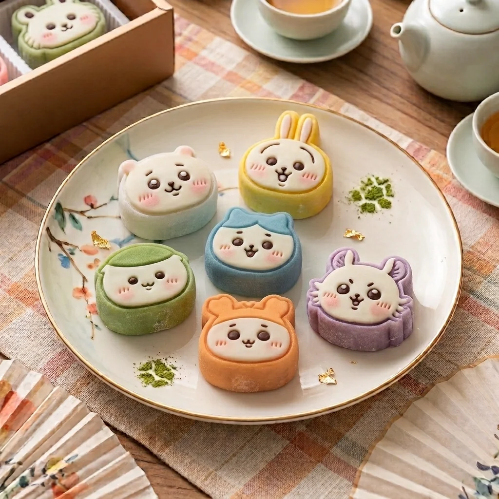🥮✨ 【限時優惠$180】Chiikawa x Doraemon x Sanrio 盲盒夢幻冰皮月餅體驗工作坊 🥮✨ 💕全港最多口味餡料💕✨🥮